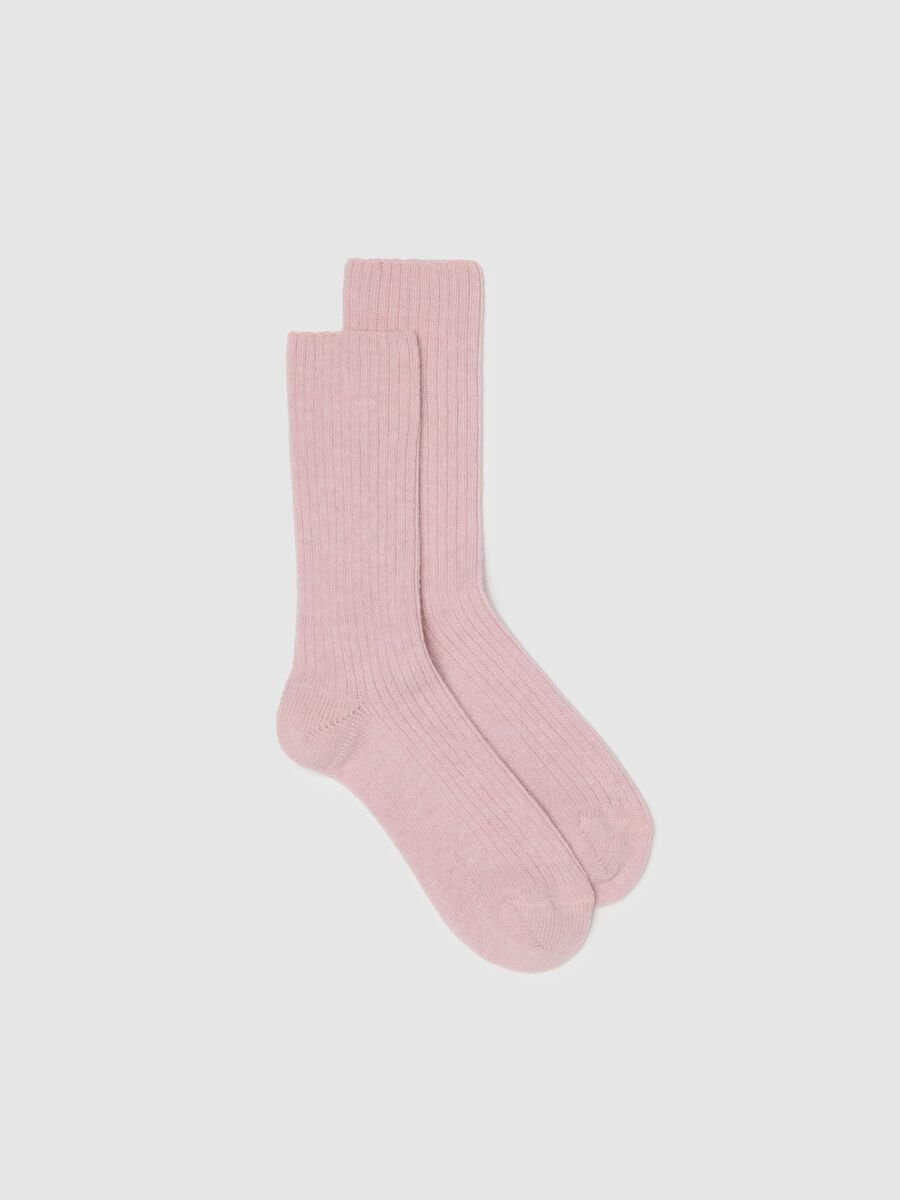 Pink Ribbed Socks_1
