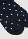Blue polka dot cotton blend Christmas knee-high socks_1