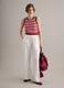 Fitted pure cotton knitted gilet with multicolour stripes_1
