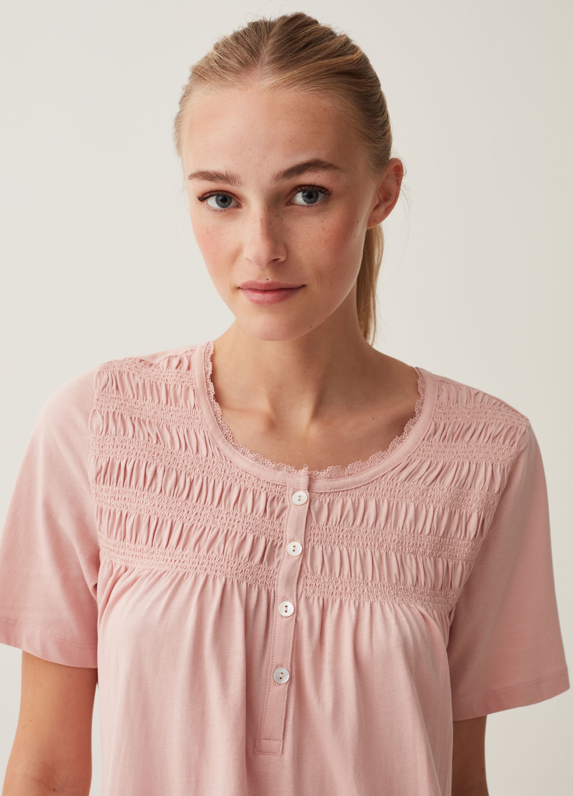 Camicia da notte in punto smock_1