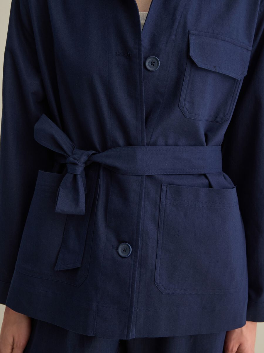Cotton and Linen Blue Blazer_2