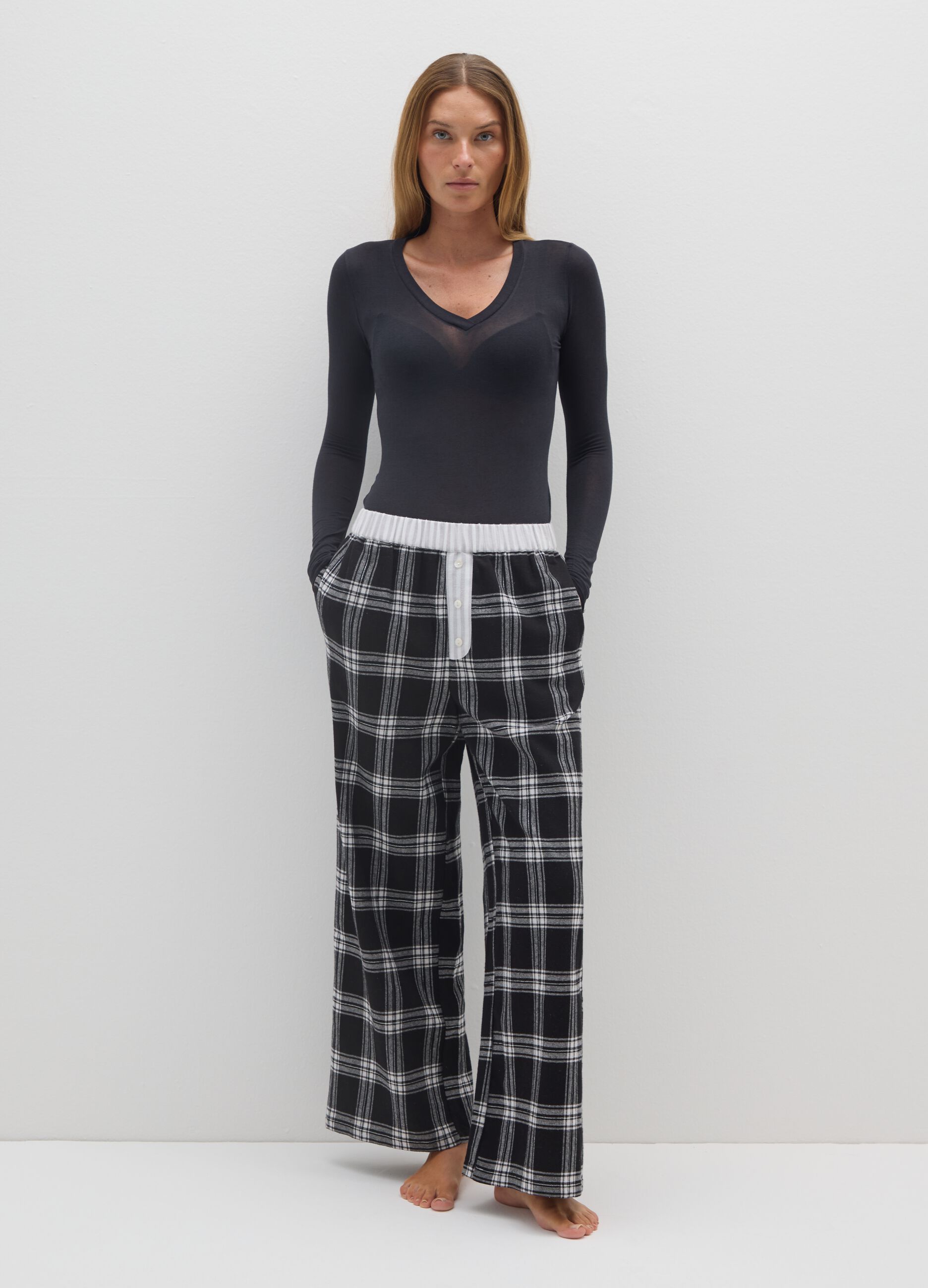 Black Flannel Regular Fit Trousers
