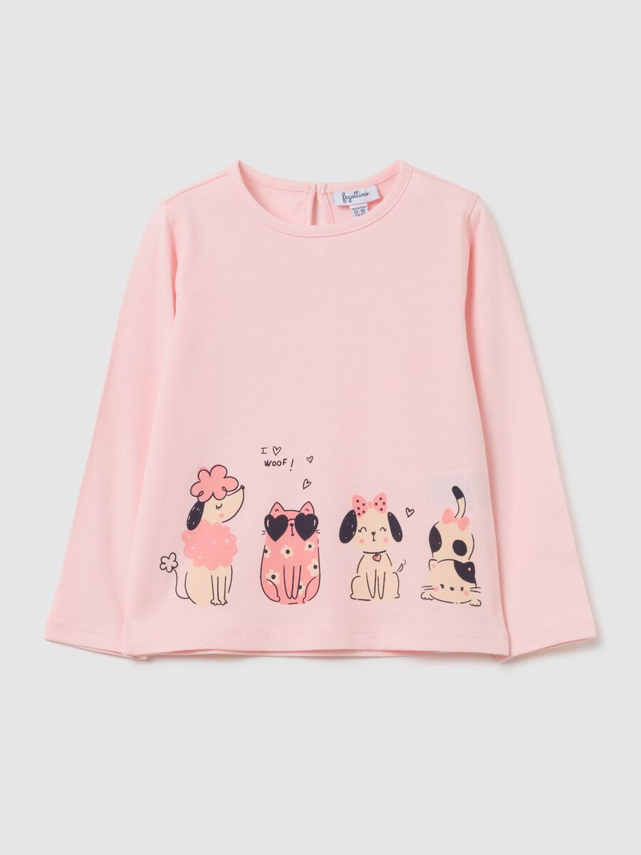 Girls' pink pure cotton regular fit jumper_0