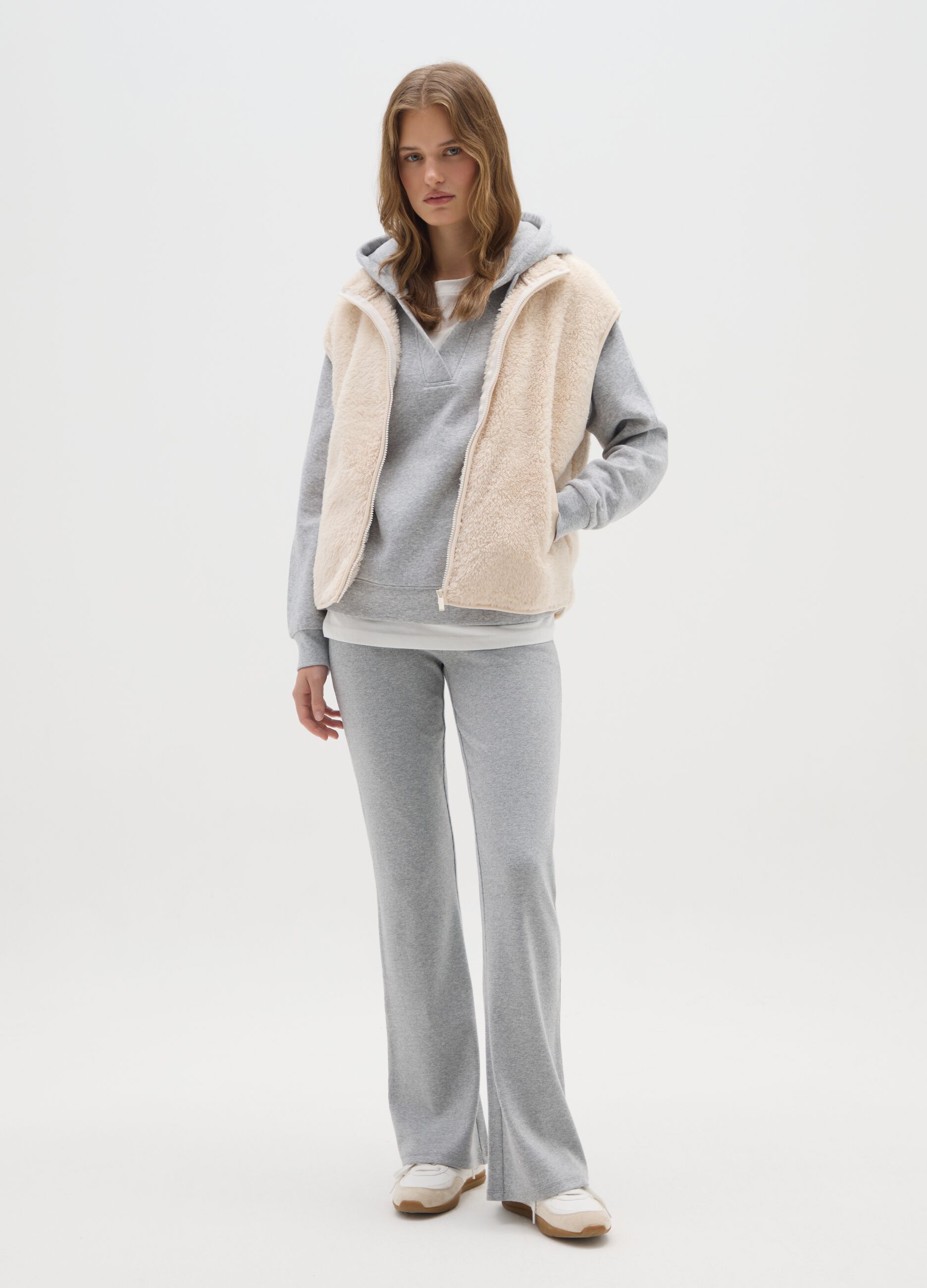 Beige regular fit gilet