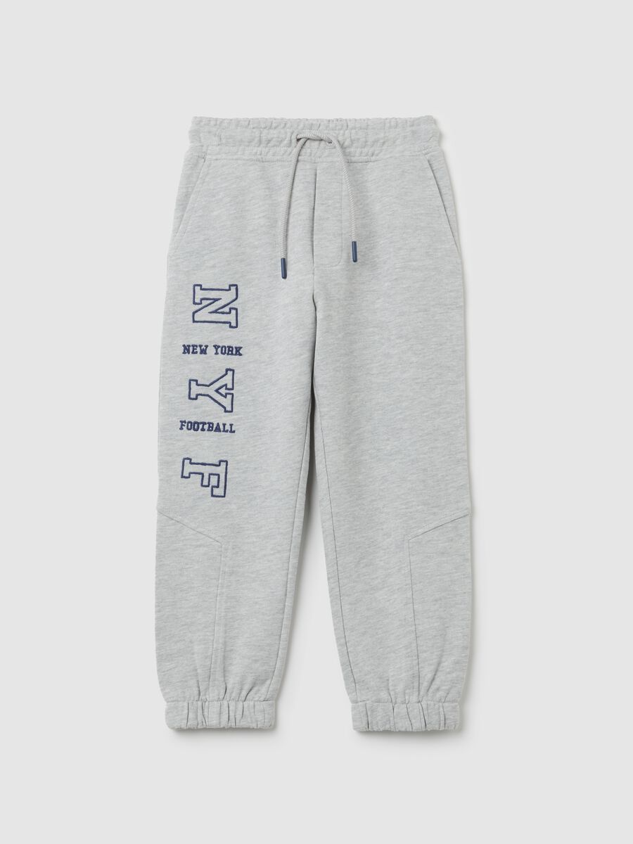 Grey cotton trousers for children_0