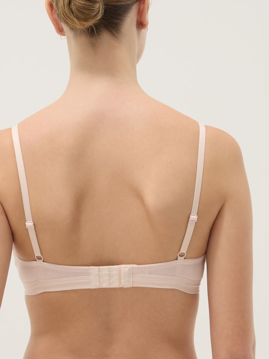 Reggiseno in cotone elasticizzato rosa con spalline sottili_2