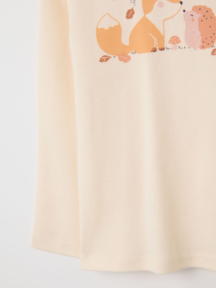 T-shirt da neonata in puro cotone beige regular fit_2