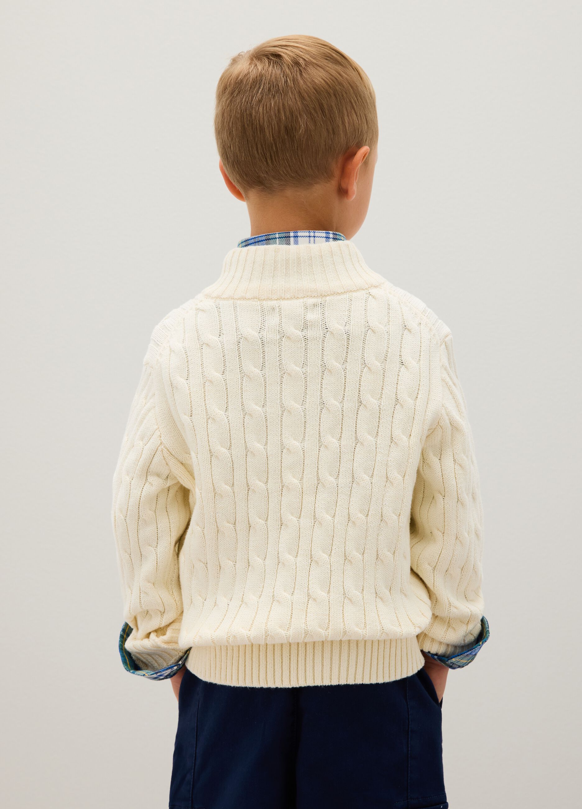 Children's white oversized cotton jumper