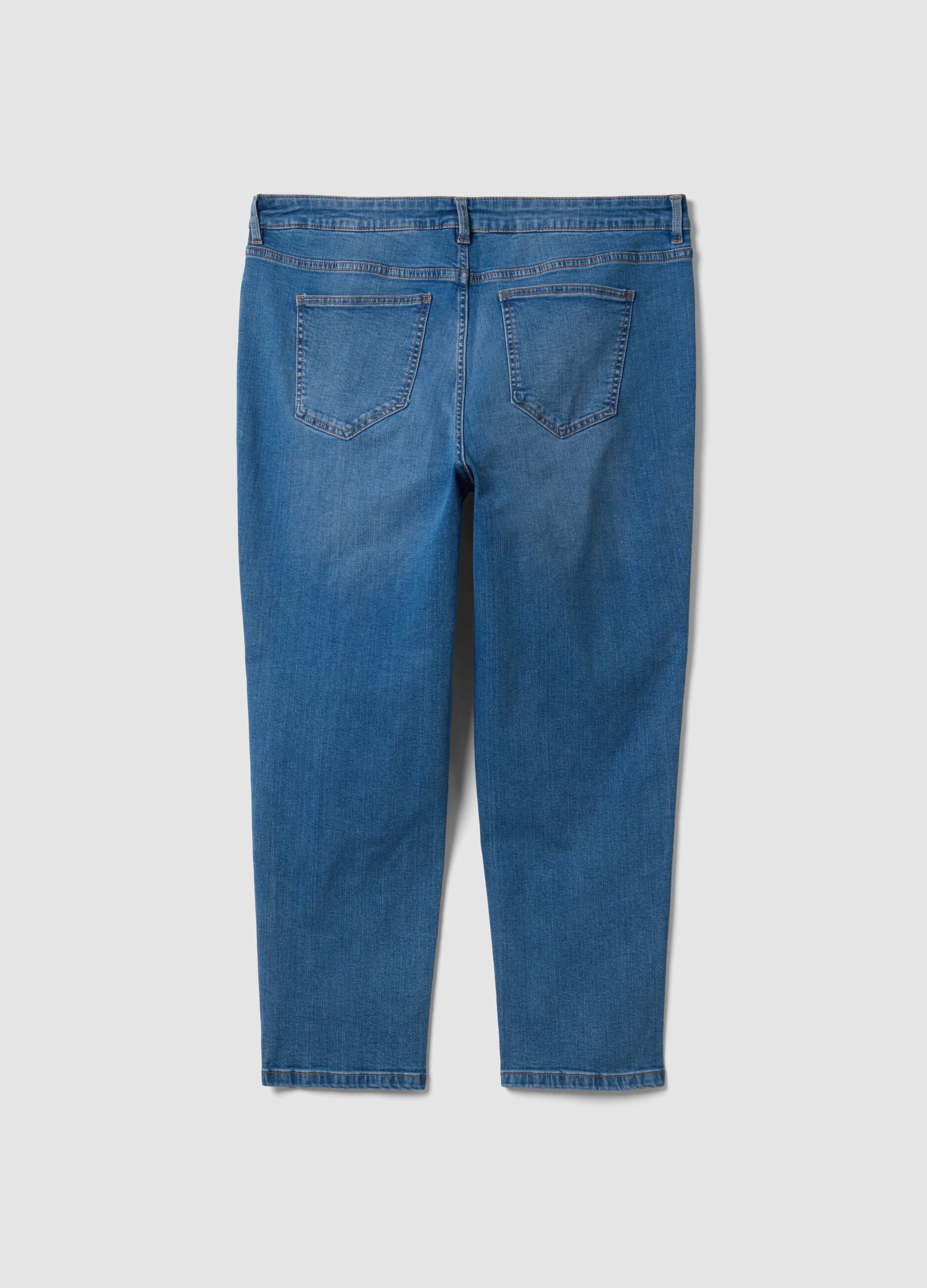 Jeans denim blu in cotone elasticizzato slim fit