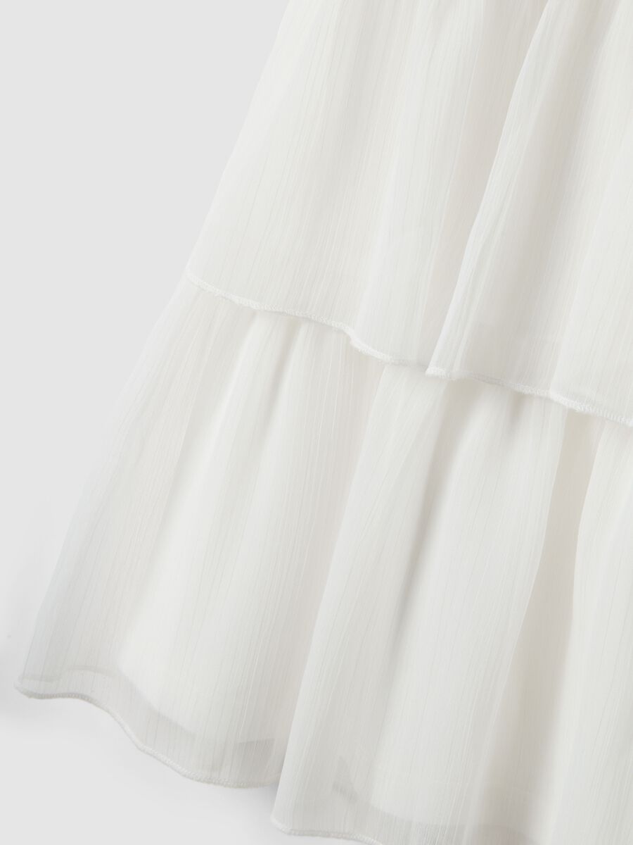 Vestito in puro cotone bianco regular fit per bambina_3