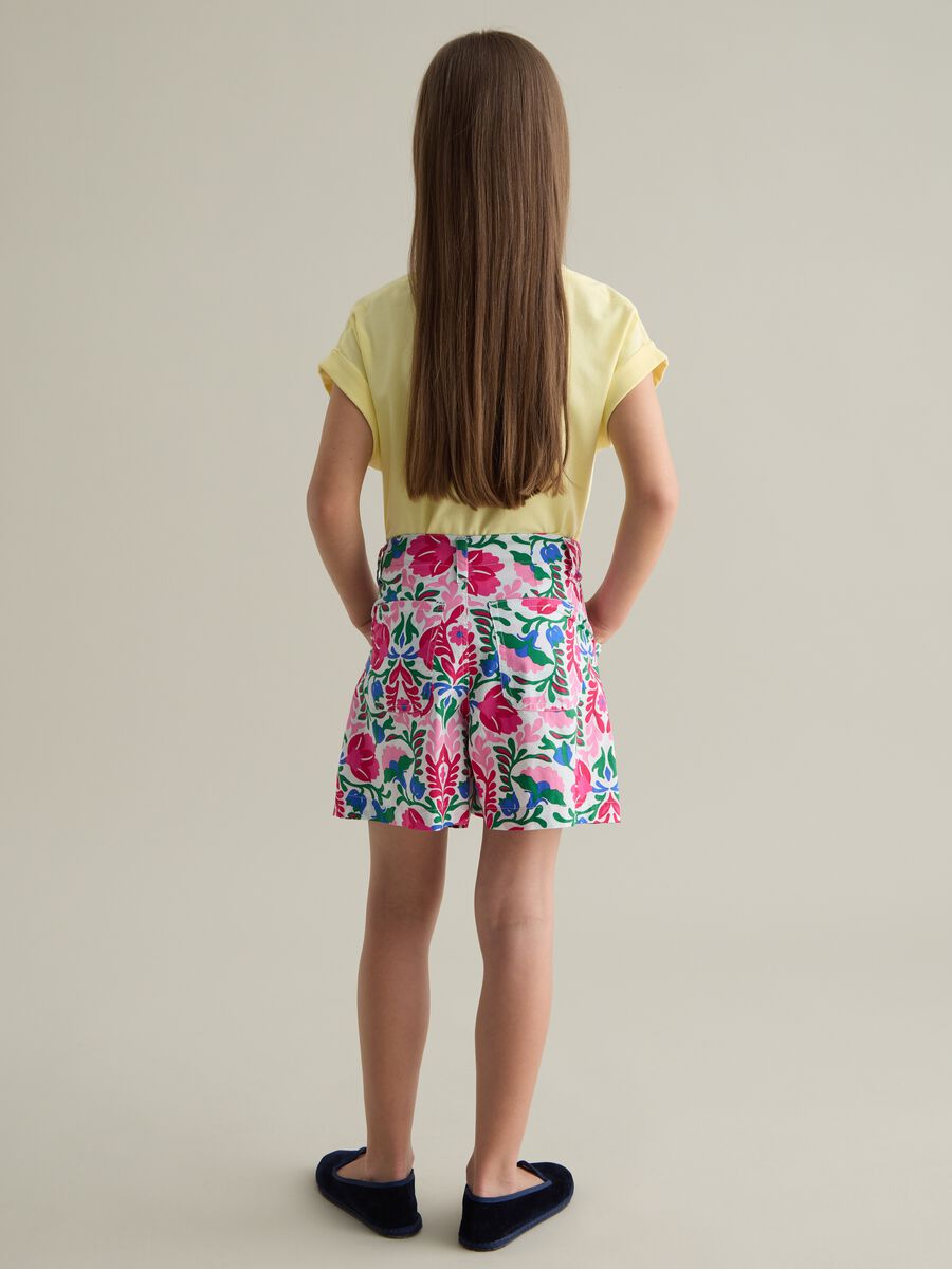 Girls' multicolour floral cotton shorts_2