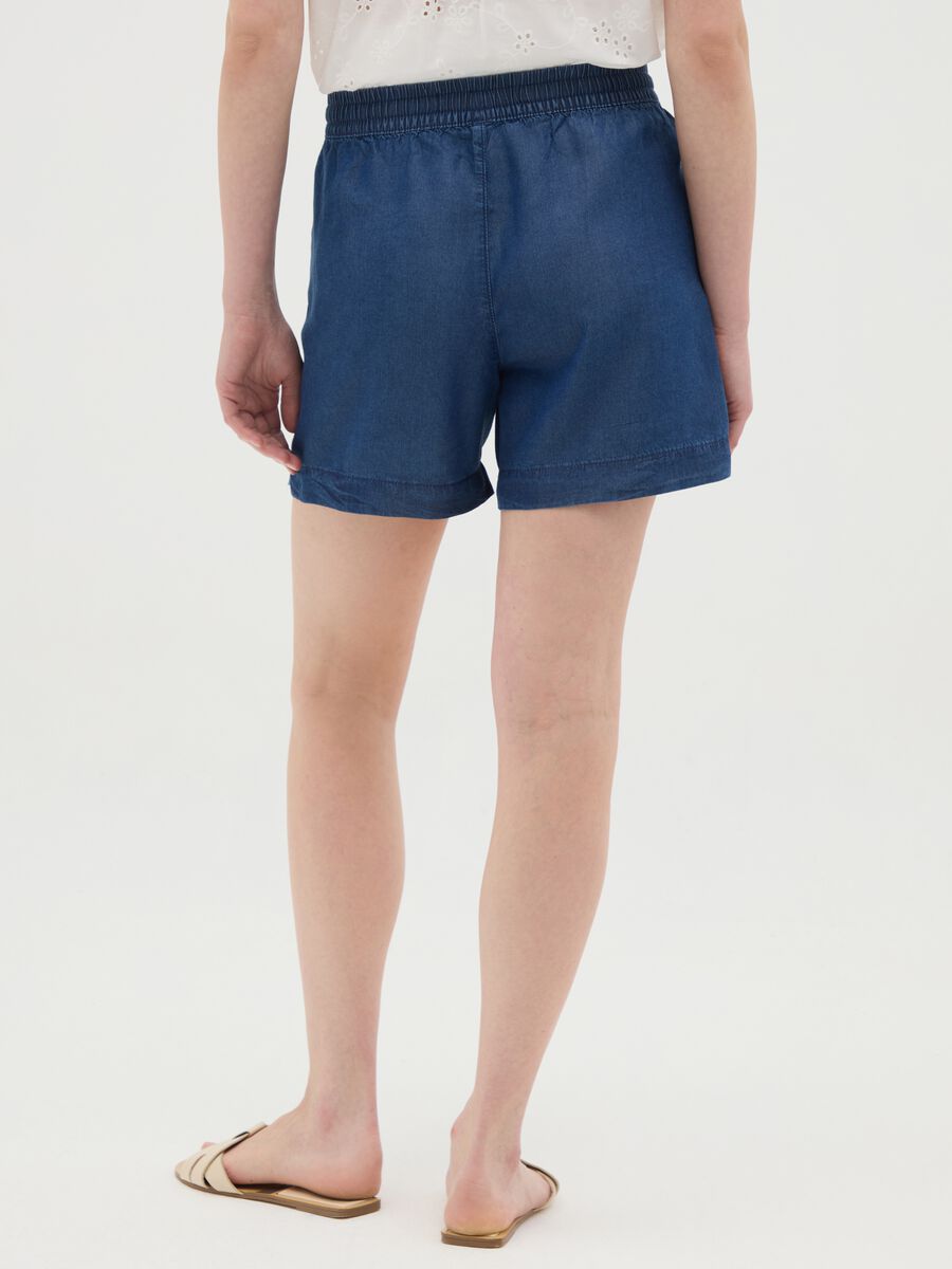 Women's blue lyocell shorts regular fit_3