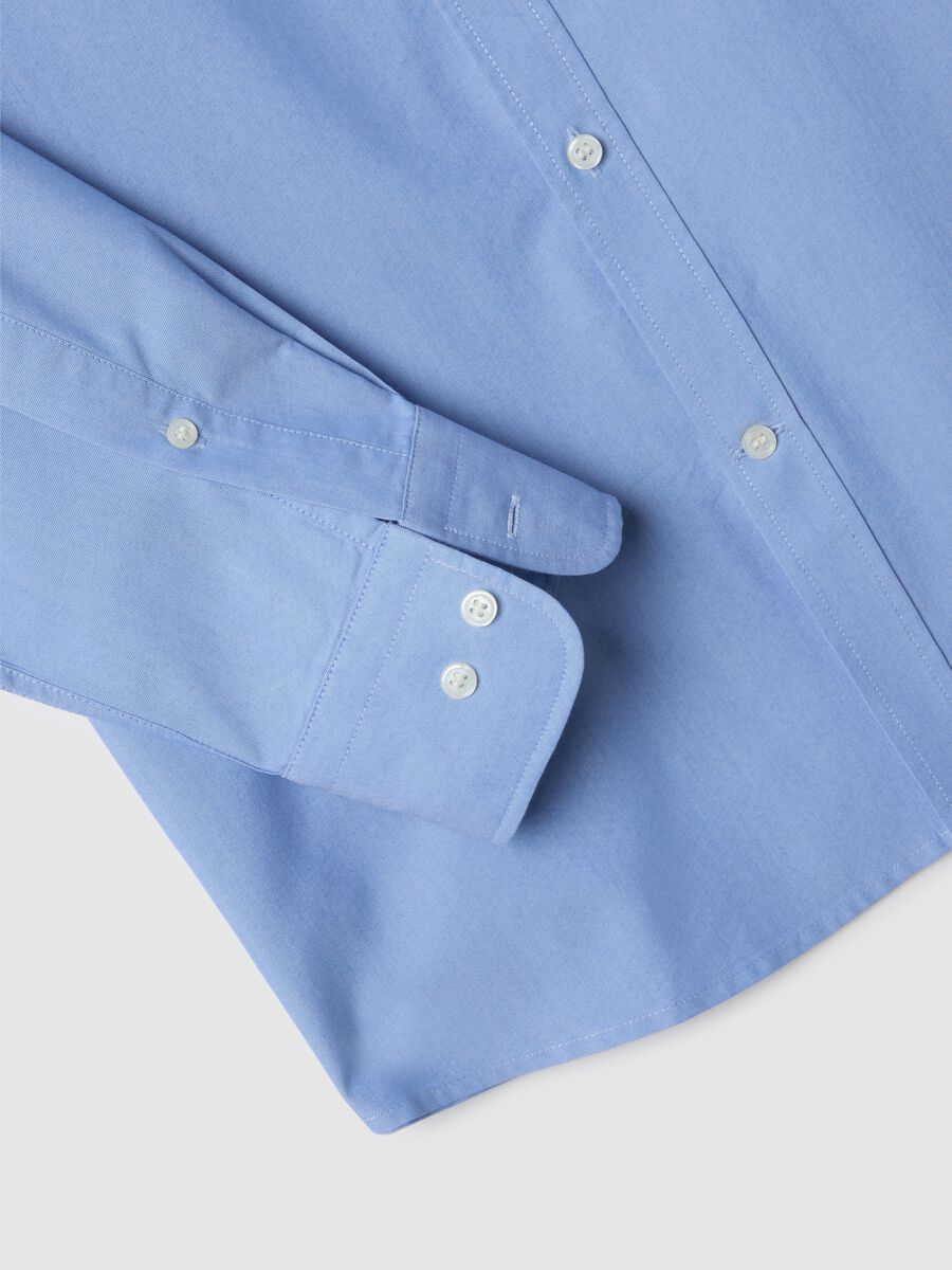 Blue cotton blend shirt regular fit easy iron_5