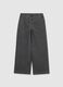 Girls' grey wide leg jeans in pure cotton_1