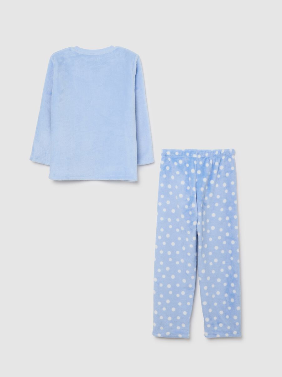 Girls' regular fit blue coral fleece pyjamas with print_1