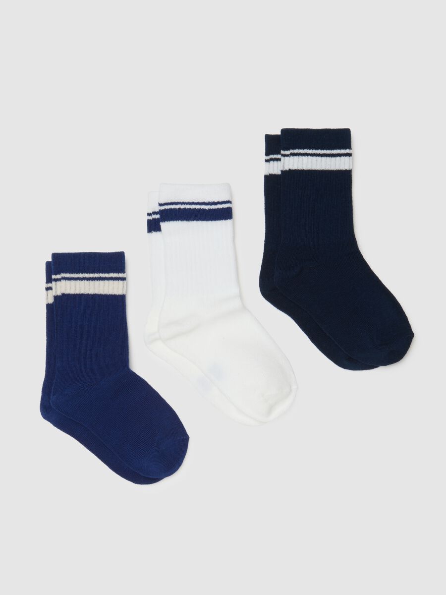 Set of multicoloured stretchy cotton boy's socks tripack_0