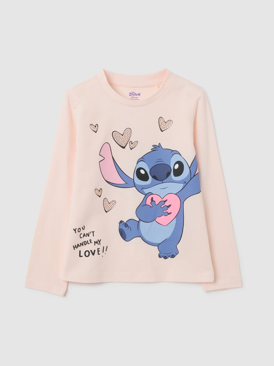 Girl's Long Sleeve Pink Cotton Regular Fit Top_0