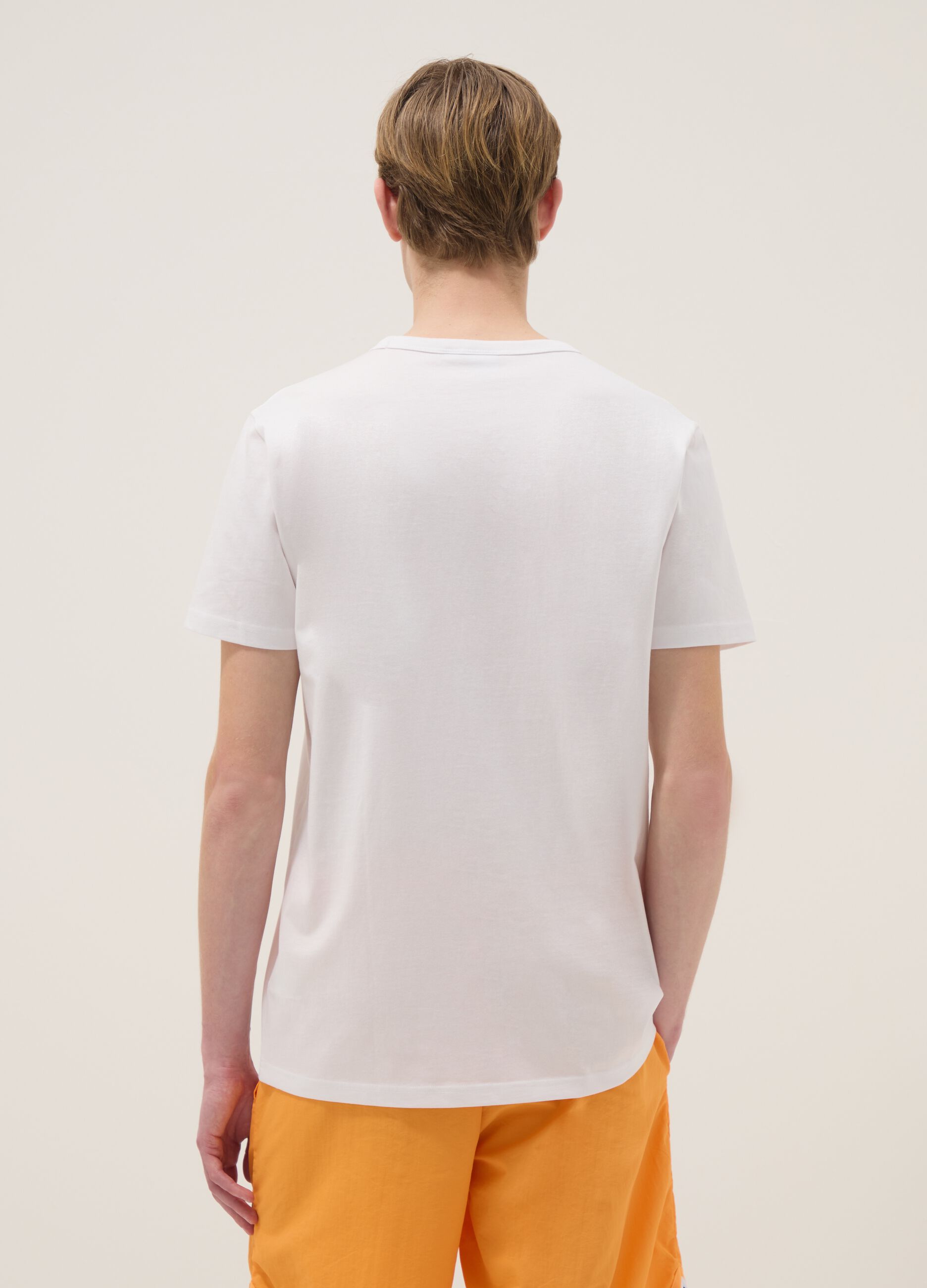 White pure cotton T-shirt regular fit with Everlast logo