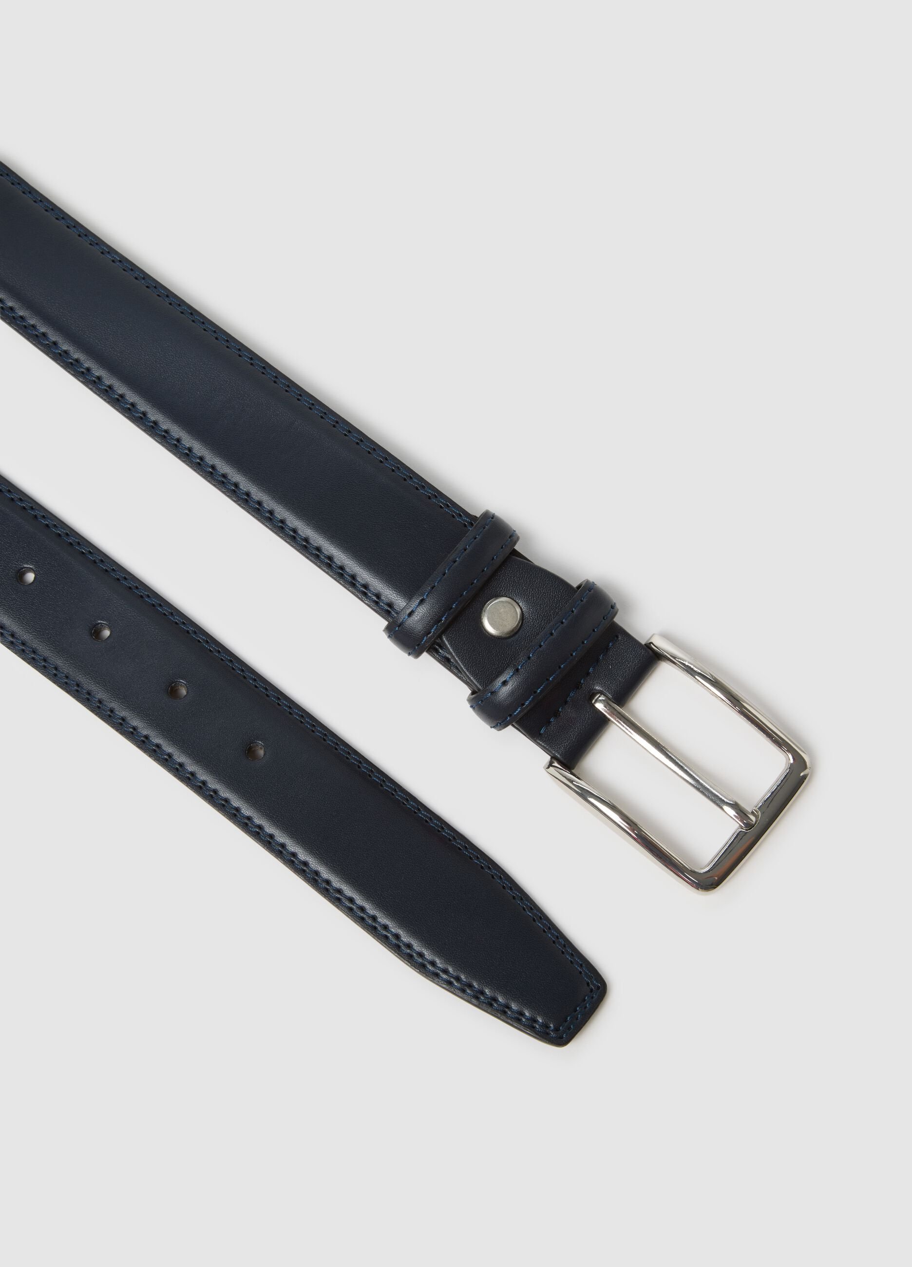 Blue Genuine Leather Belt