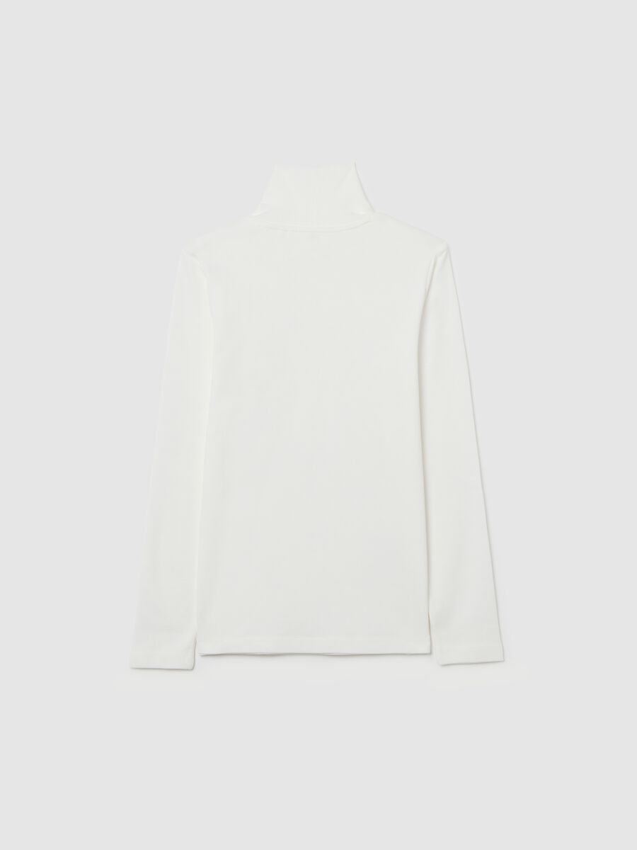 Maglia da ragazzo in puro cotone bianca regular fit_1