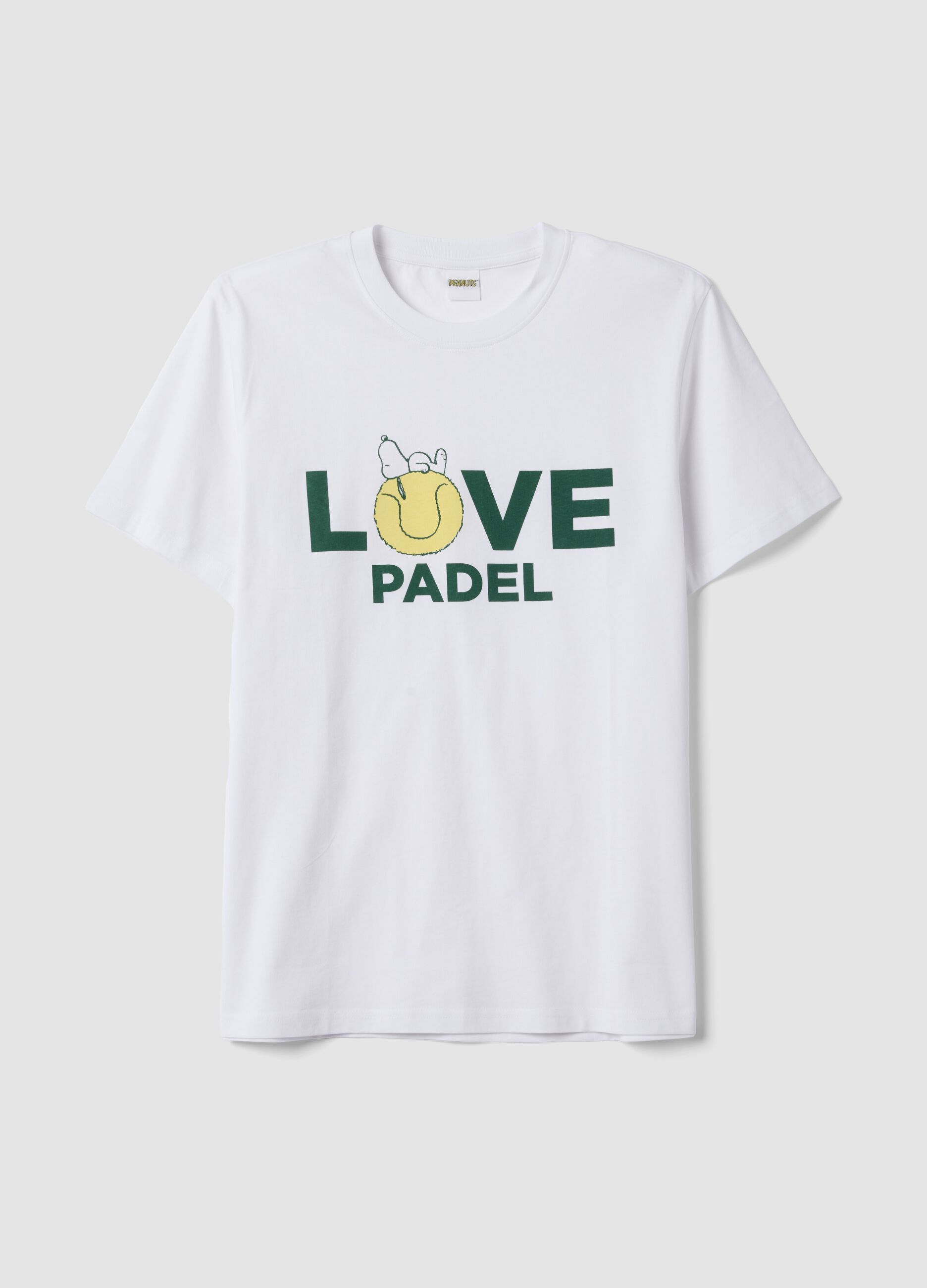 White pure cotton T-shirt with front print