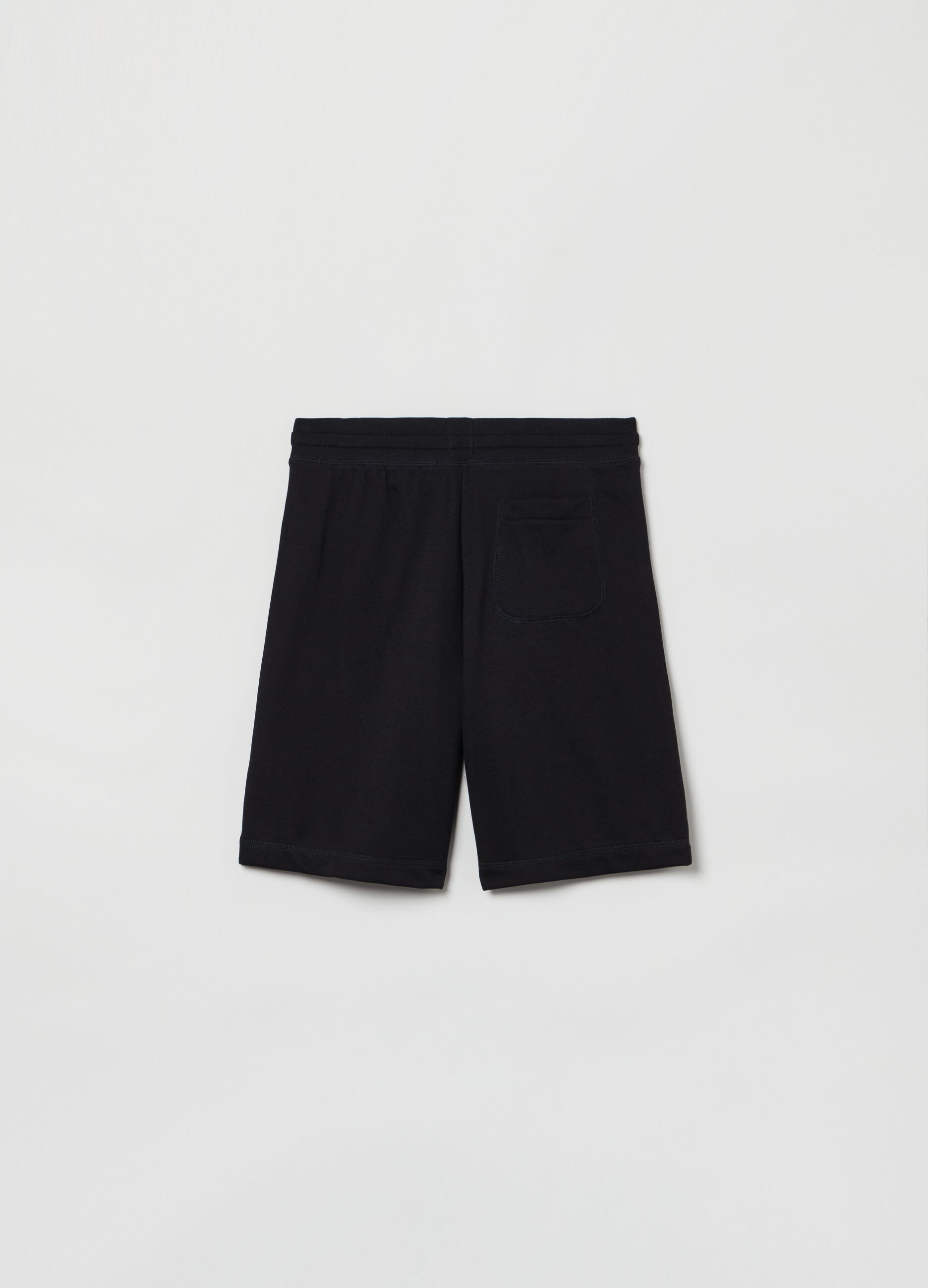Plush Bermuda joggers with embroidered logo