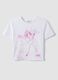 White stretch cotton T-shirt with Sakura print, regular fit_4