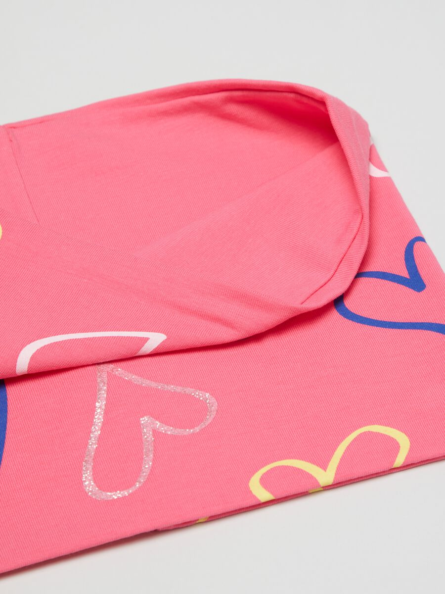 Scaldacollo in jersey con stampa cuori_1