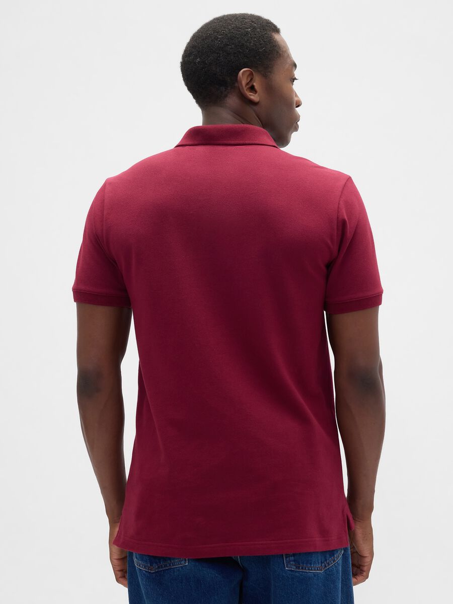 Polo rosso elasticizzata a maniche corte_1