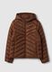 Brown padded jacket regular fit with hood_0