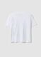 White pure cotton T-shirt with floral print, regular fit_6