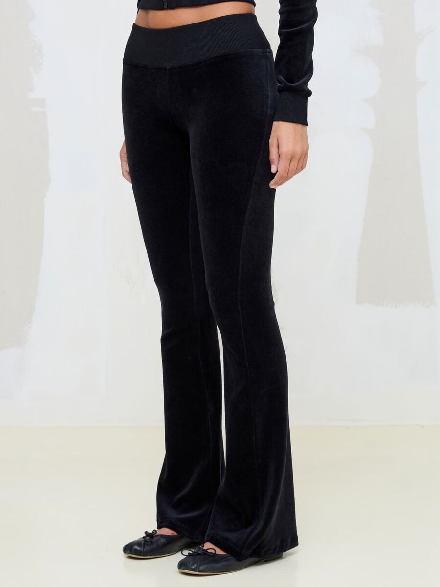 Flare Pants Velour Black_2