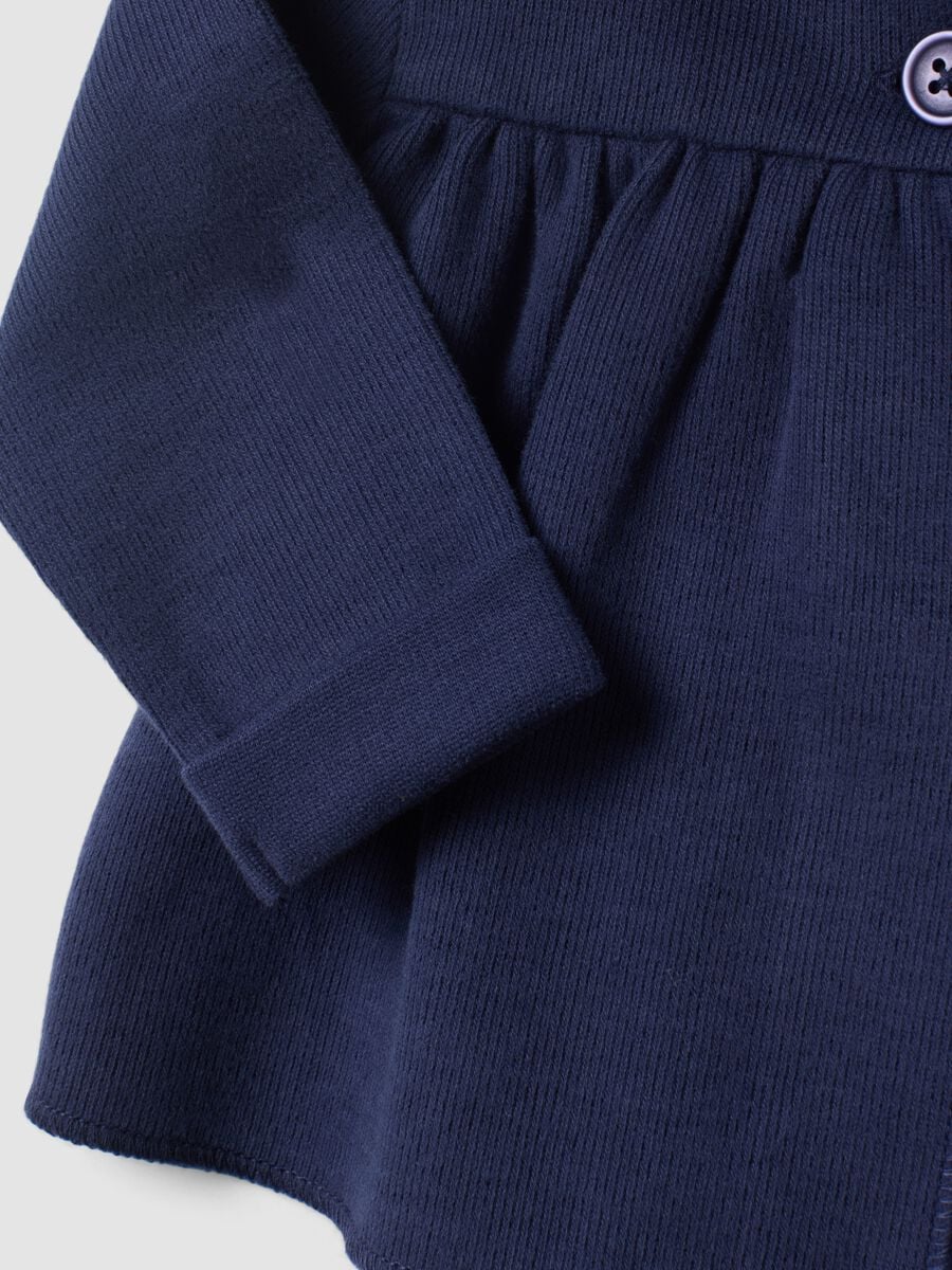 Felpa blu con cappuccio in puro cotone organico neonata_3