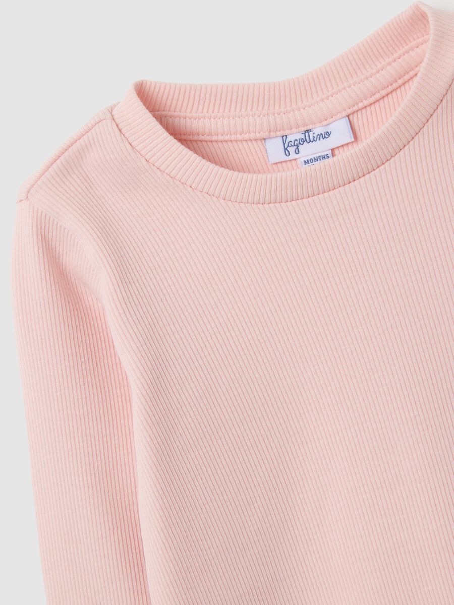 Baby girl stretchy cotton top in pink regular fit_2