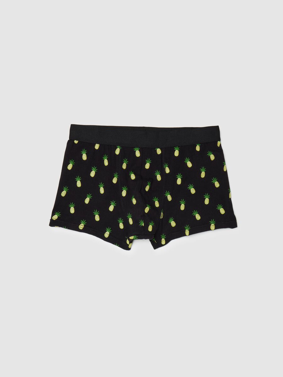 Midi boxer shorts in stretch cotton with pattern._4