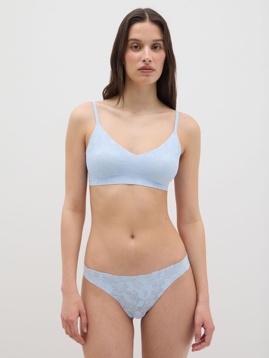 Women's Blue Stretch Fabric Bra_0