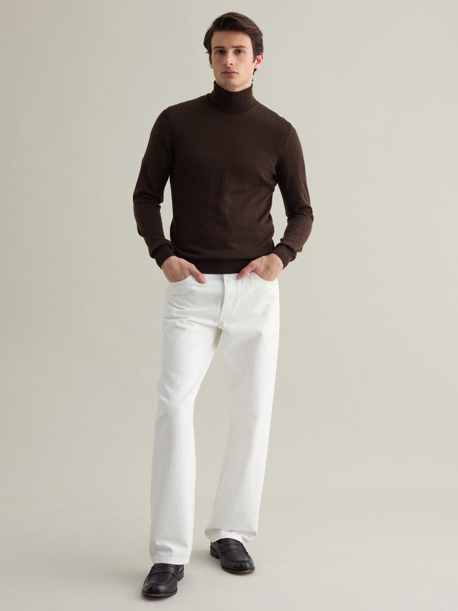 Merino wool pullover with high neck_1