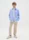 Pantaloni da ragazzo in cotone elasticizzato beige relaxed fit_0