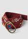 Red embroidered belt in pure cotton_2
