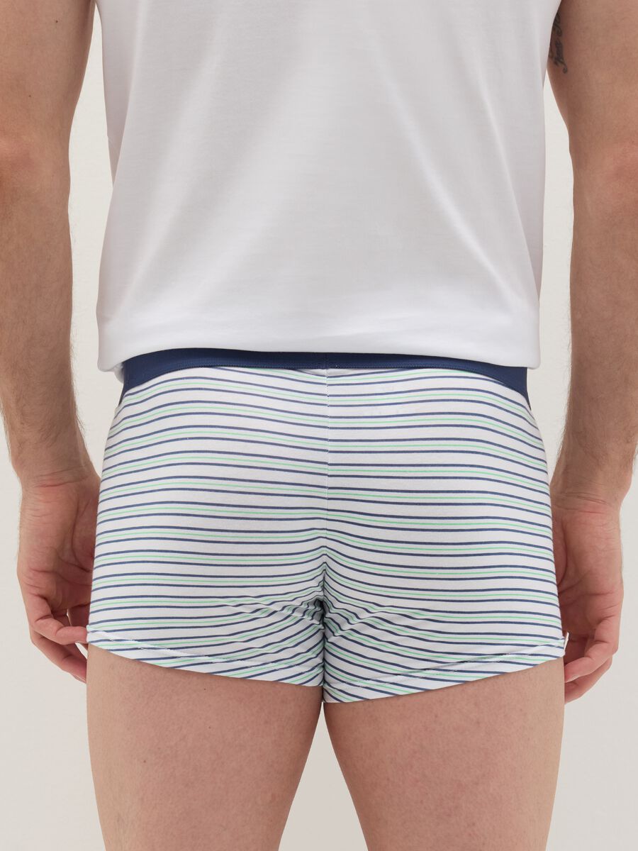 Midi boxer shorts in stretch cotton with pattern._3