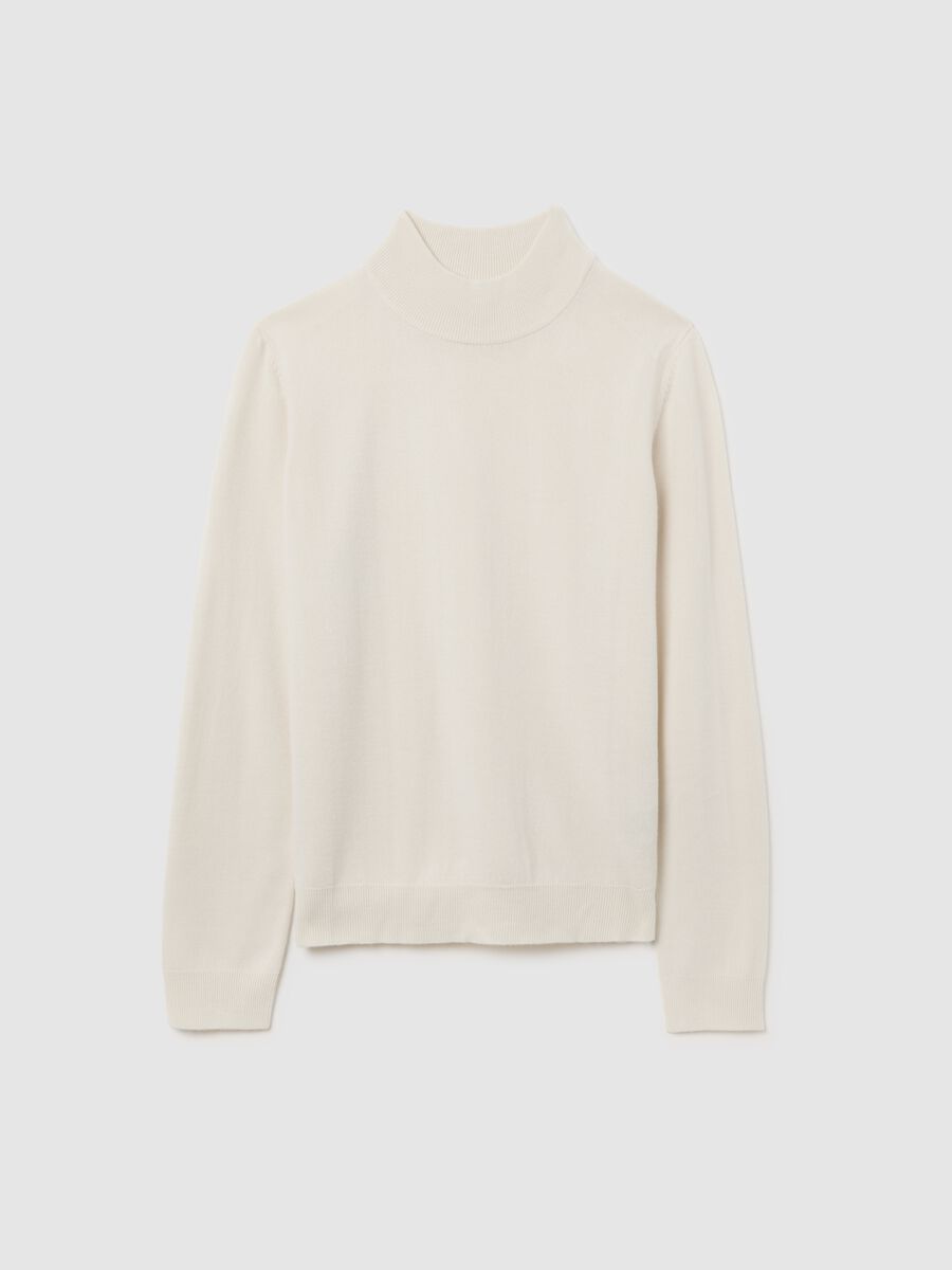 White regular fit high-neck sweater_4