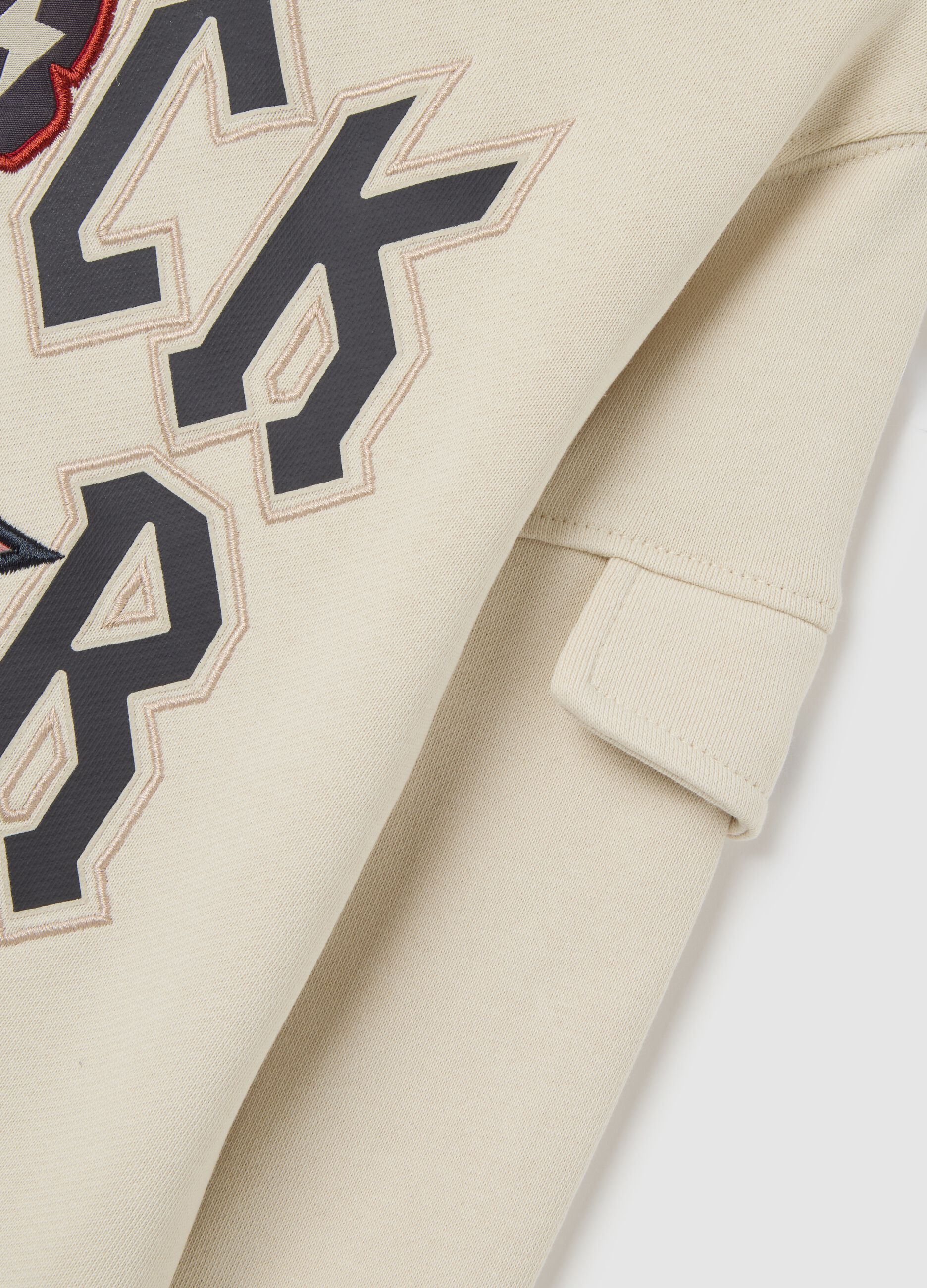Kids' oversized beige pure cotton sweatshirt