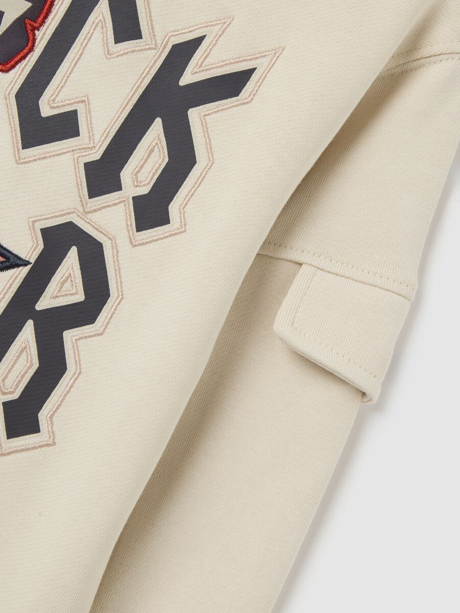 Kids' oversized beige pure cotton sweatshirt_3