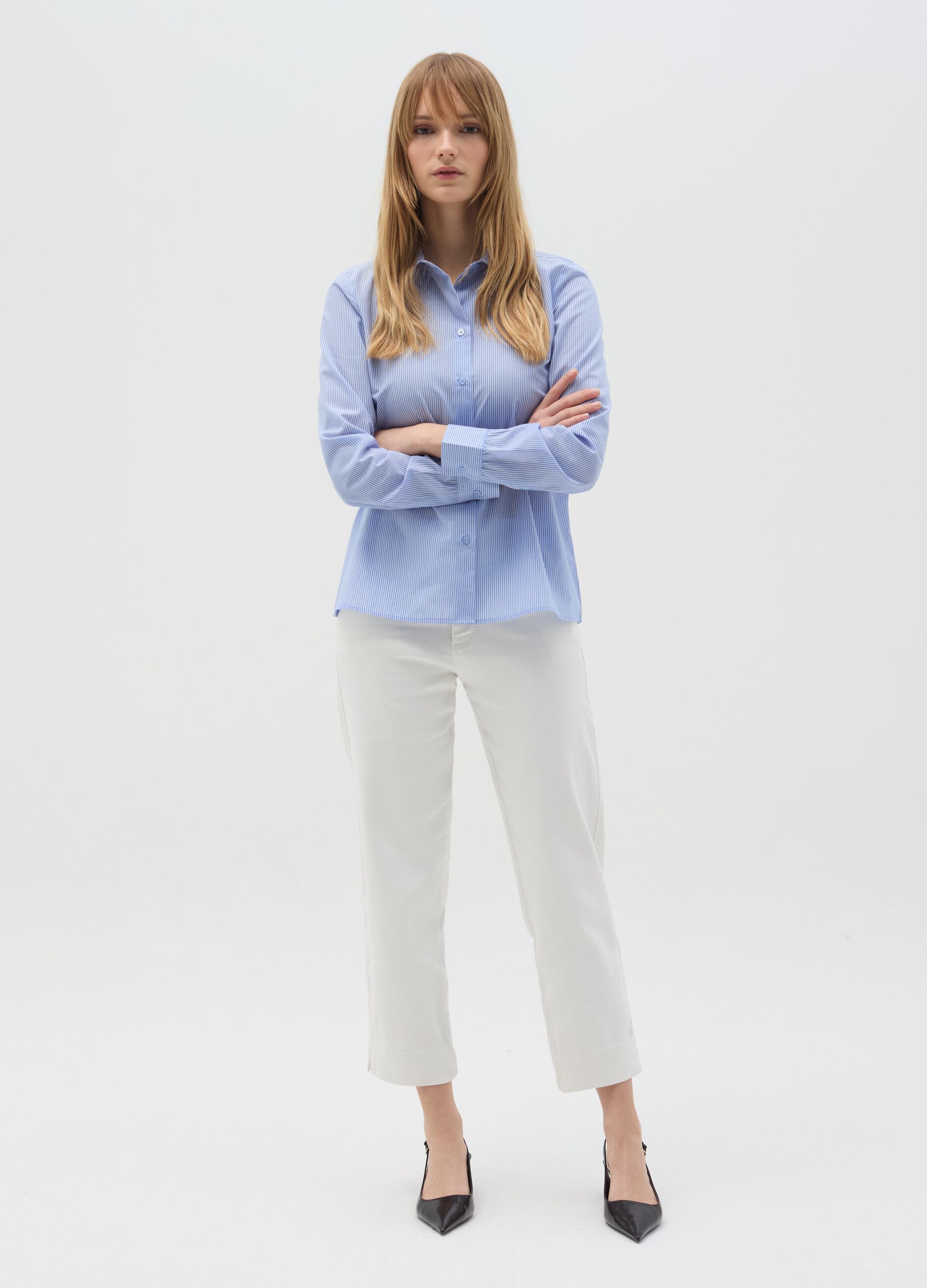 Shirt with striped pattern