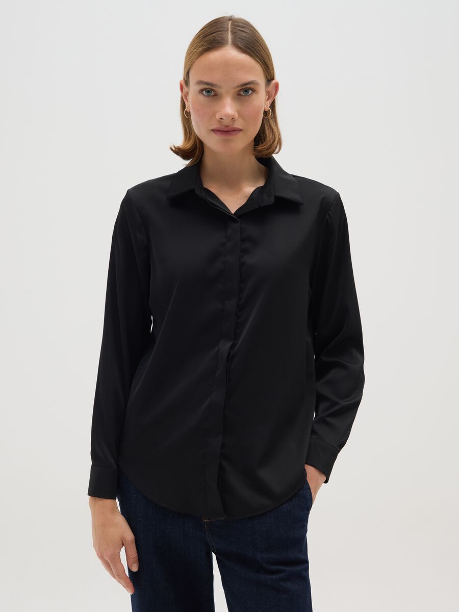 Regular Fit Black Shirt_0