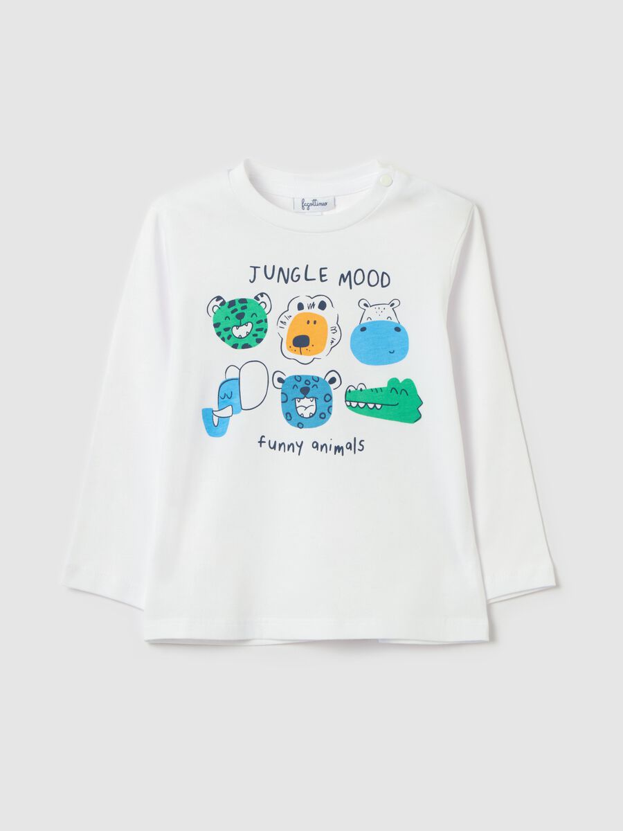 Long-sleeved cotton T-shirt with “Jungle Mood” print_0