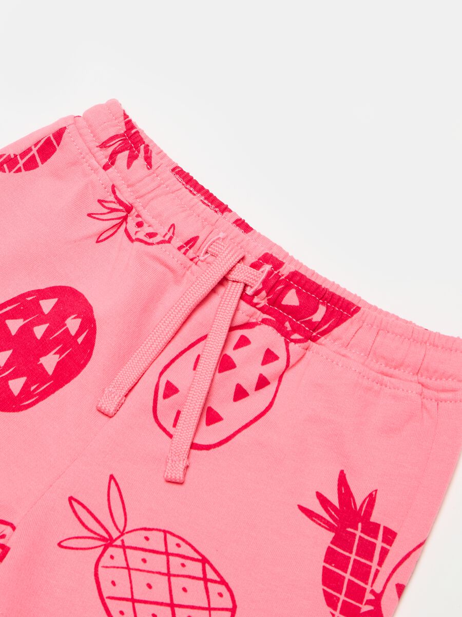 Shorts in French Terry with drawstring and print_2