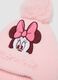 Pink viscose-blend beanie with pom‑pom and Minnie embroidery_2