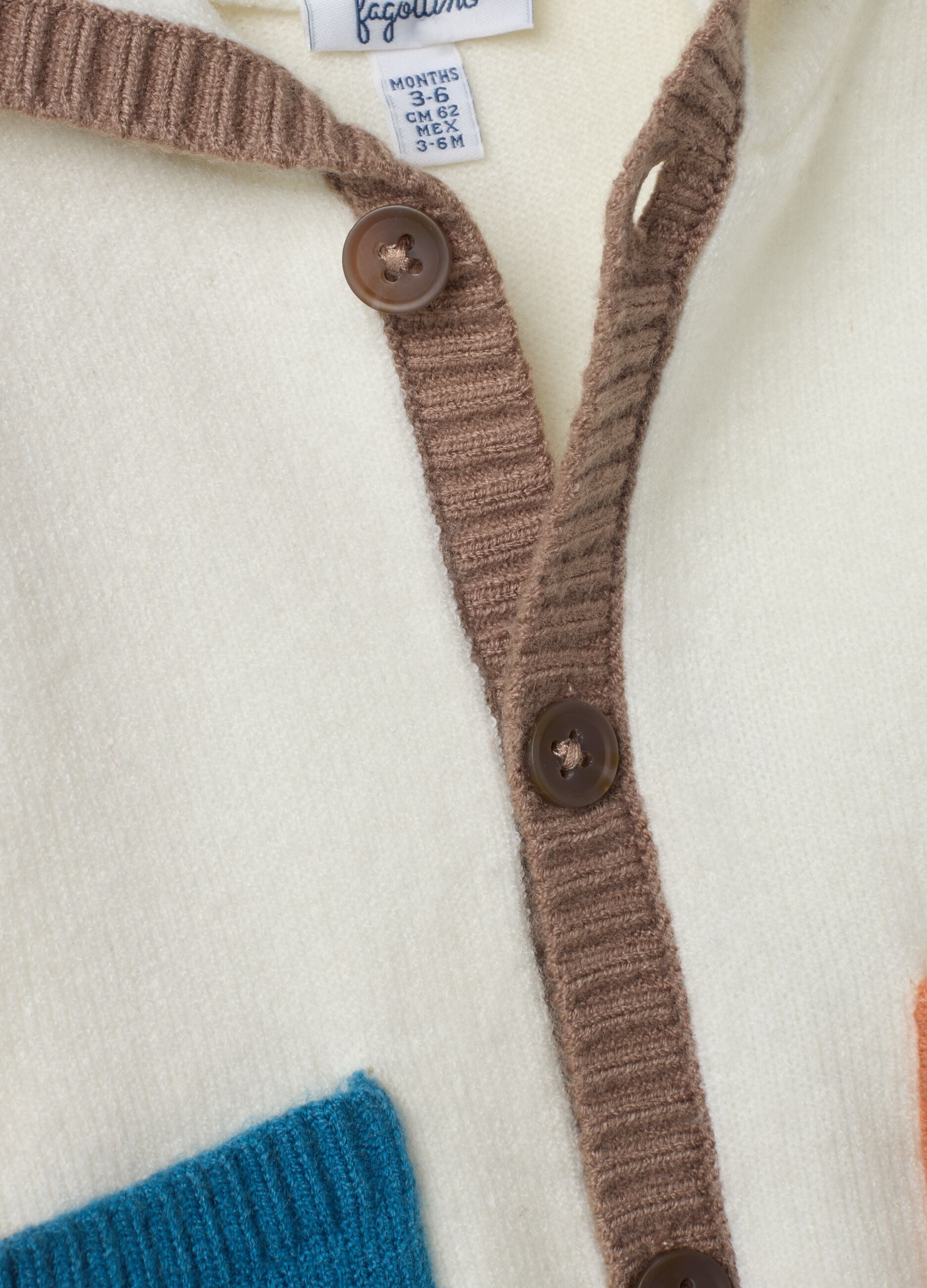 Off-white hooded crew-neck cardigan