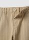 Beige striped pure cotton trousers for baby regular fit_2